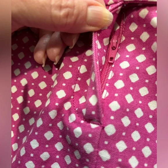 J. Crew Fuchsia Hot Pink and White Polka Dot Mini Skirt Canvas Size 2 - Picture 2 of 10